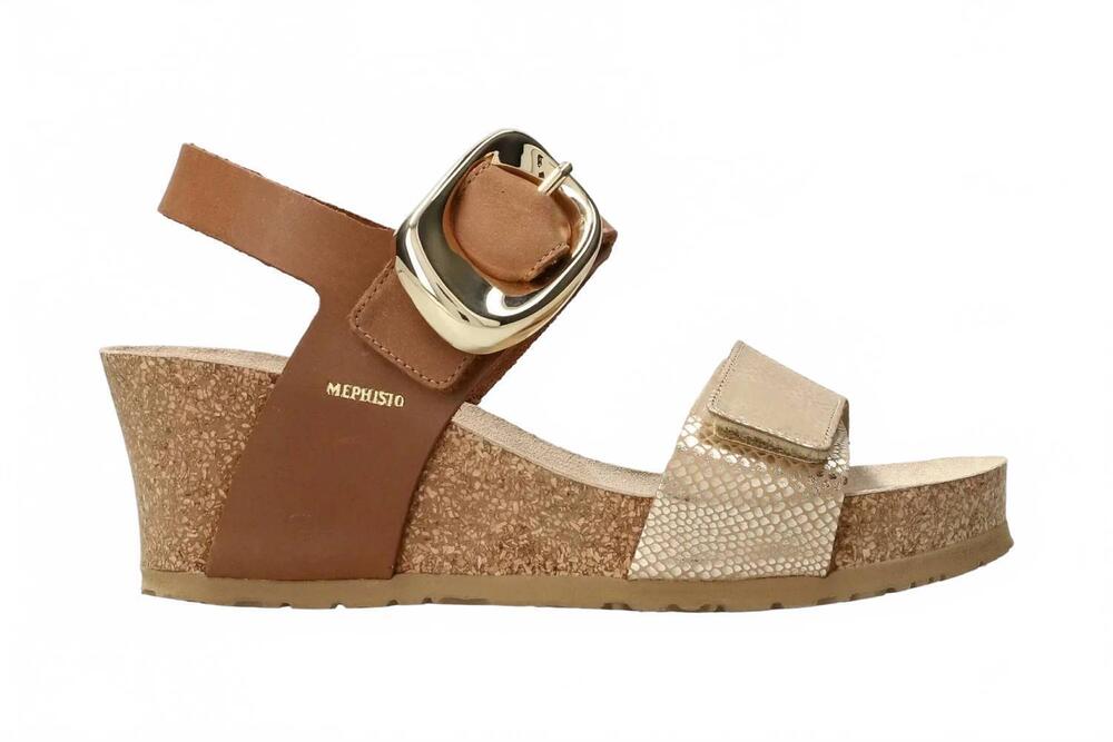 NEW MEPHISTO women's leandre sandal in sand multi